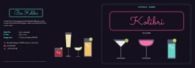Cover of Cocktail menu for a bar – 12 pages