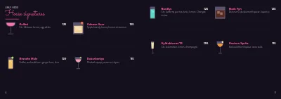 Pages 4–5 of Cocktail menu for a bar – 12 pages