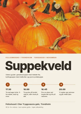 Suppekveld — felles middag