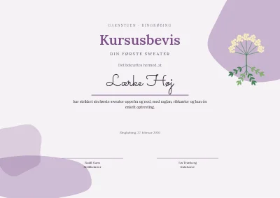 Kursusbevis — strik