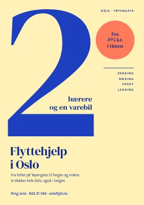 Flytthjelp — to bærere og en varebil