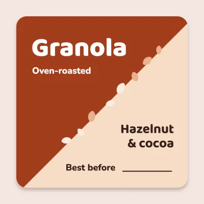 Granola with a diagonal split
