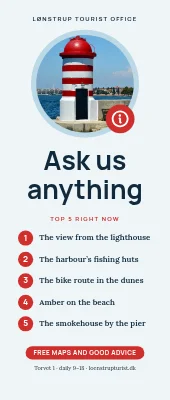 Tourist information roll-up — the town’s top 5