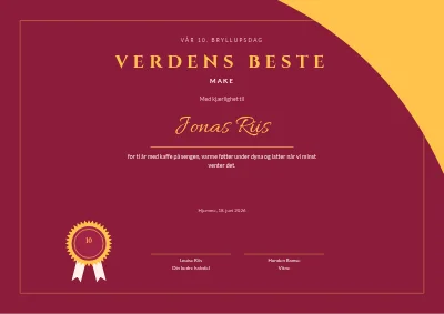 Diplom — verdens beste ektefelle