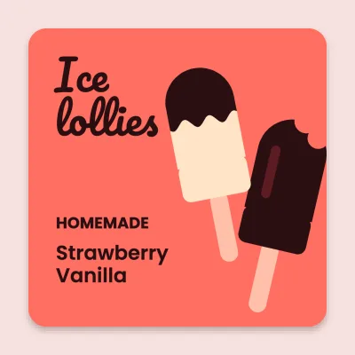 Homemade ice lollies