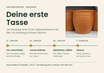 Töpferscheibenkurs — vier Abende