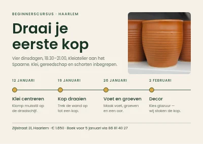 Draaischijfcursus — vier avonden