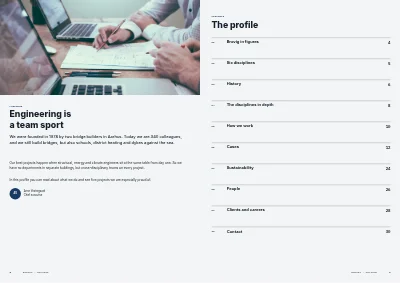 Pages 2–3 of Company profile for an engineering consultancy – 32 pages