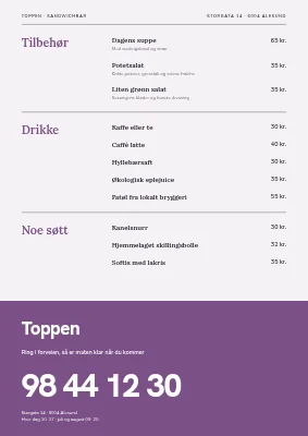 Side 2 av Sandwichbar-meny — Skagen havn