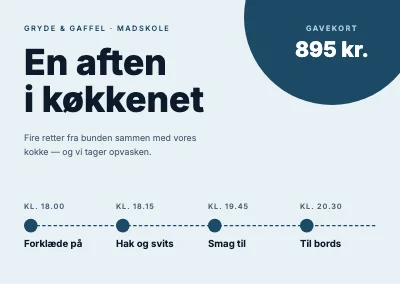 Gavekort — madlavningskursus