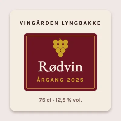 Rødvin med årgangsfelt