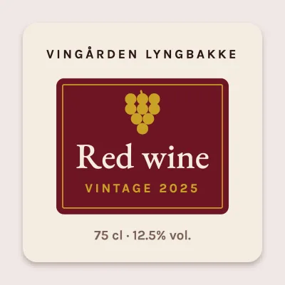 Red wine with a vintage panel