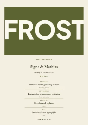 Vintermeny — Signe og Mathias, Randers