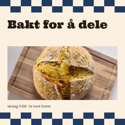 Bakt til deling · kjøkken med rutemønster