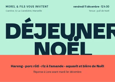 Déjeuner de Noël — typographie géante