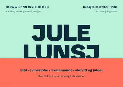 Julelunsj — gigantisk skrift