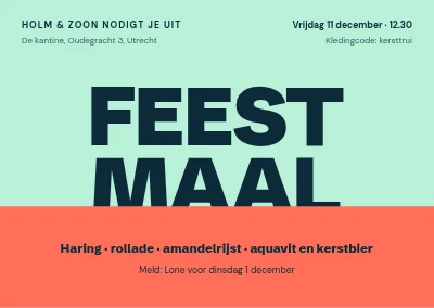 Kerstlunch — gigantische letters