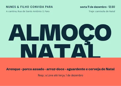 Almoço de Natal — letras gigantes
