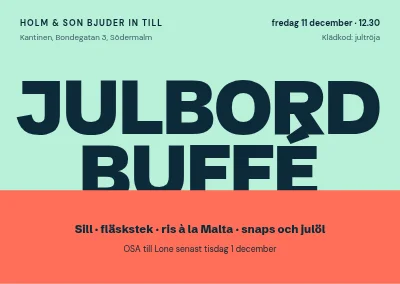 Julbord — jättestor typografi