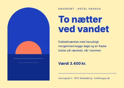 Gavekort — hotelophold