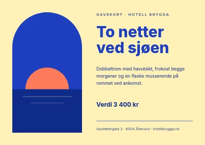 Gavekort — hotellopphold