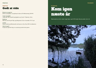 Side 14–15 af Velkomsthæfte for campingplads – 16 sider