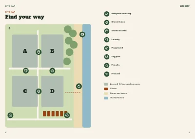 Pagine 4–5 di Campsite welcome booklet – 16 pages
