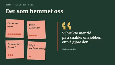Side 4 av Retrospektiv — teamets retrotavle