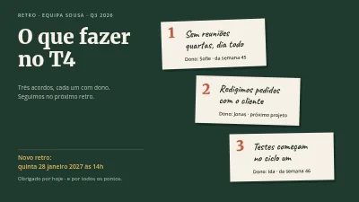 Página 6 de Retrospetiva — o quadro de retrospetiva da equipa