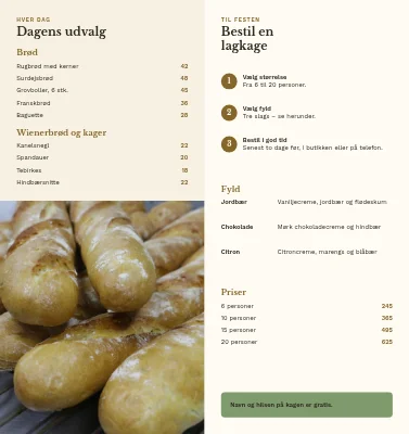 Side 2 af Bageriets udvalg og lagkager
