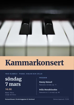 Kammarkonsert — pianotrio i Tønder