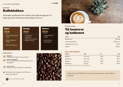 Side 10–11 af Kaffekatalog for kaffebrænderi – 12 sider