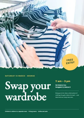 Clothes swap day in Odense — poster