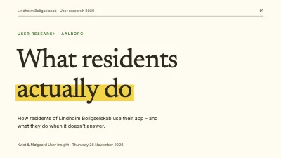 User research — findings and recommendations