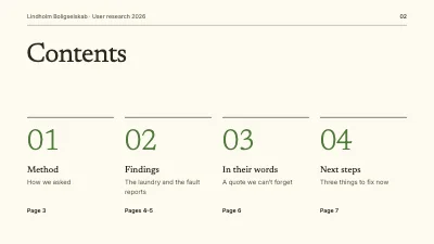 Page 2 of User research — findings and recommendations