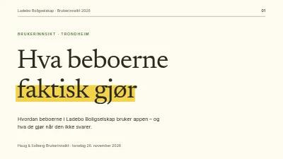 Side 1 av Brukerundersøkelse — funn og anbefalinger