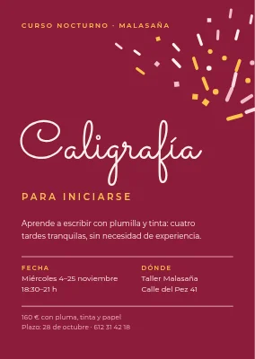 Curso de caligrafía en Valby — invitación