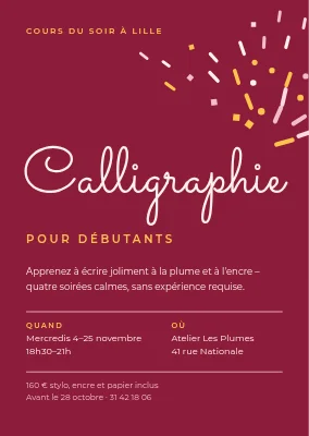 Cours de calligraphie à Valby — invitation