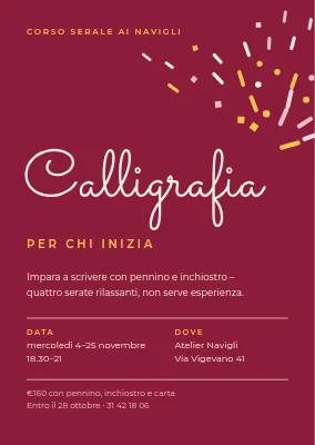 Corso di calligrafia a Valby — invito