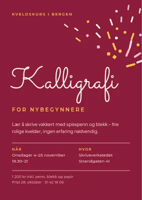 Kalligrafikurs i Valby — invitasjon