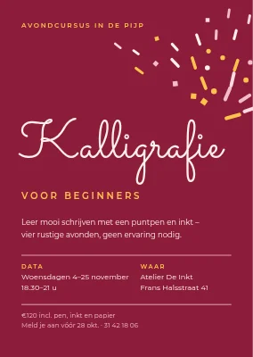Kalligrafiecursus in Valby — uitnodiging