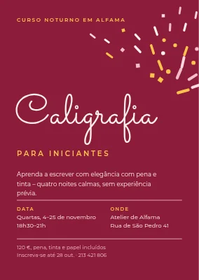 Curso de caligrafia em Valby — convite