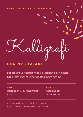 Kalligrafikurs i Valby — inbjudan