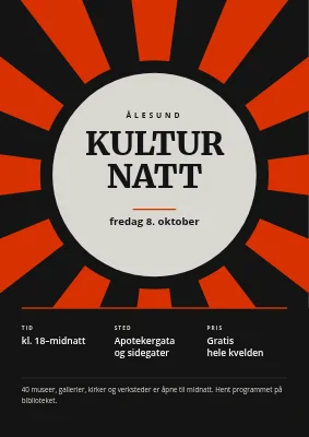 Kulturnatt på Amager — plakat med solstråler