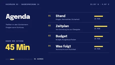 Seite 2 von Bauprojekt — Statusmeeting