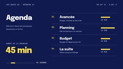 Page 2 de Projet de construction — réunion d'avancement