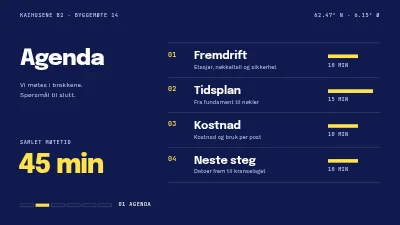 Side 2 av Byggeprosjekt — statusmøte