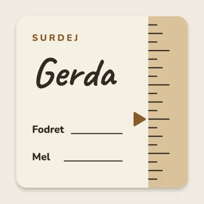 Surdejsglas med målebånd