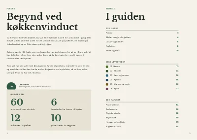 Side 2–3 af Fugleguide for naturcenter – 96 sider