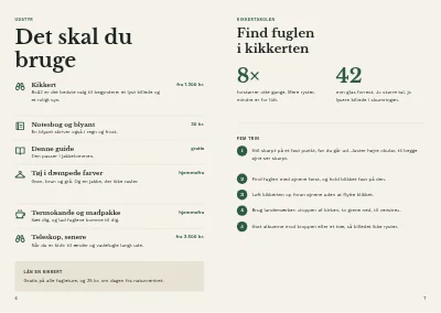 Side 6–7 af Fugleguide for naturcenter – 96 sider